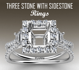 three stone with sidestone semi mount